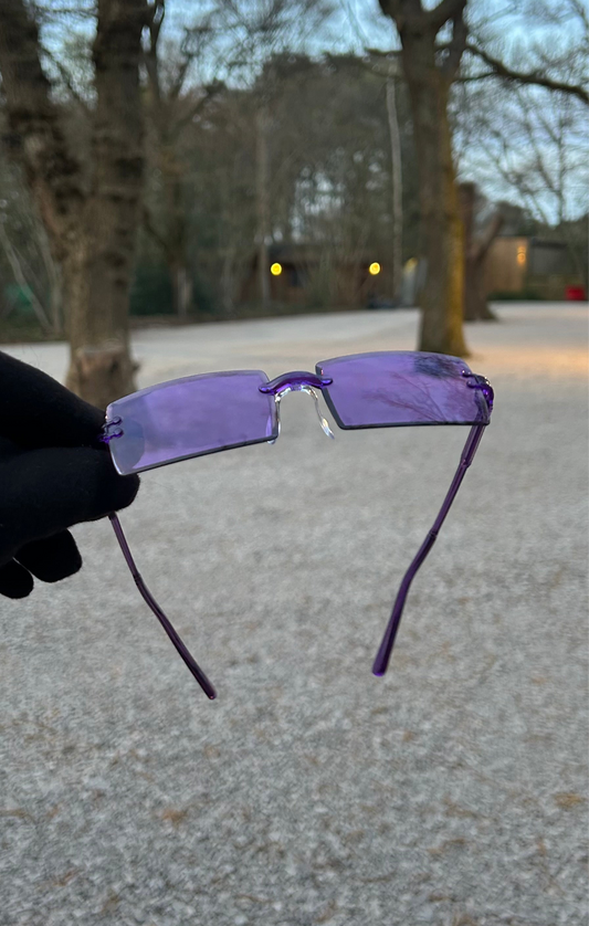 Lavender Purple Rectangular Sun Glasses