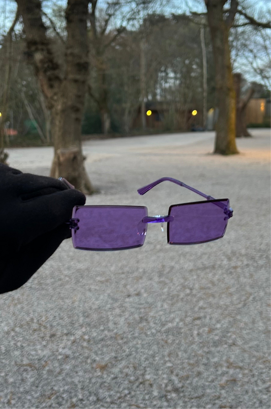 Lavender Purple Rectangular Sun Glasses