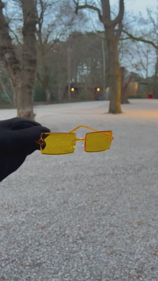 Sun Ray Yellow Rectangular Sun Glasses